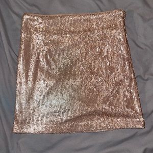 Rose Gold Sequin Mini Skirt